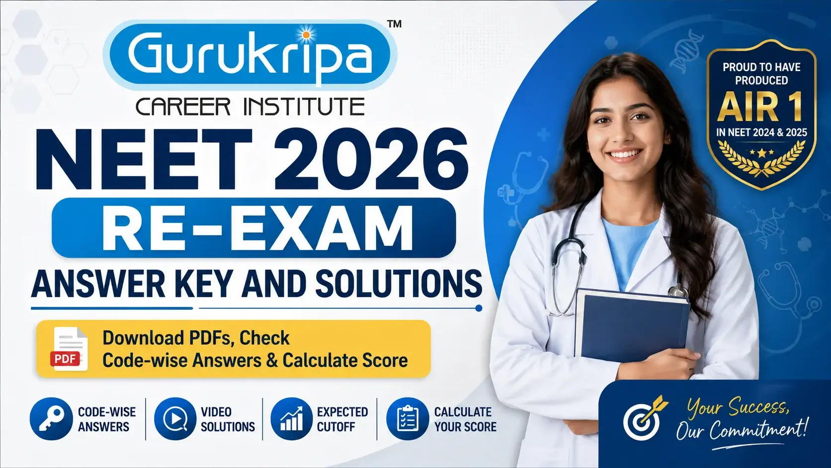 NEET 2026 Re-Exam Answer Key and Solutions – Download PDFs, Check Code-wise Answers & Calculate Score